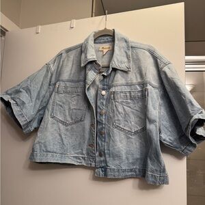 Madewell Light Blue Denim Cropped Shirt